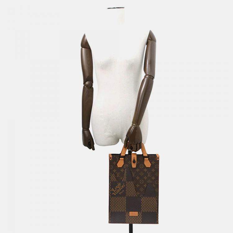 Pre Owned Louis Vuitton Mini Tote Nigocollaboration Noir Damier Ebene Canvas Giant Monogram