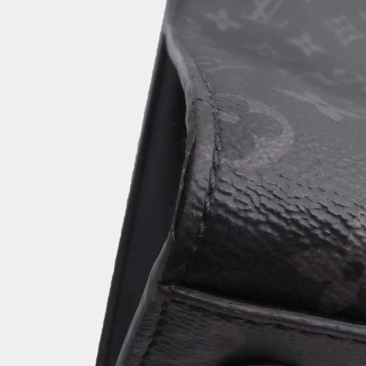 Pre Owned Louis Vuitton Sac Plat 24H Noir Monogram Eclipse