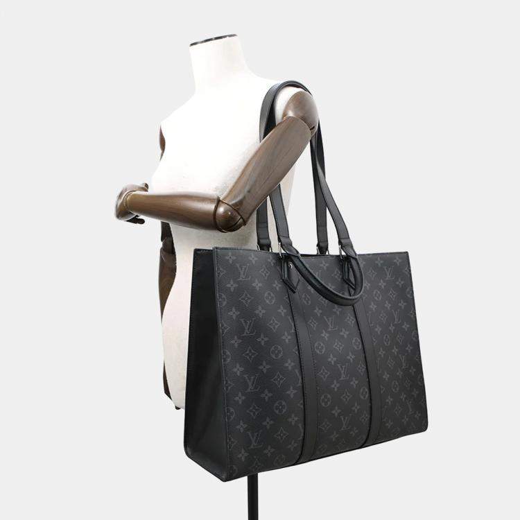 Pre Owned Louis Vuitton Sac Plat 24H Noir Monogram Eclipse