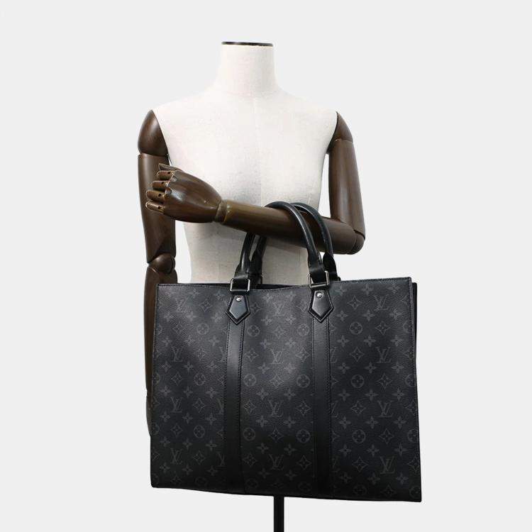 Pre Owned Louis Vuitton Sac Plat 24H Noir Monogram Eclipse