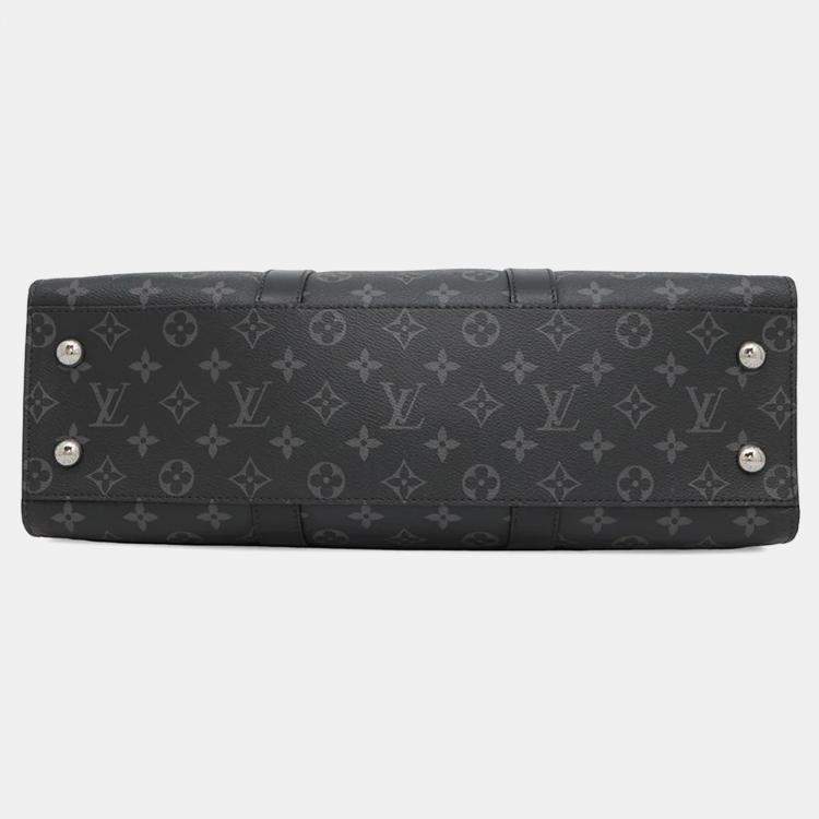 Pre Owned Louis Vuitton Sac Plat 24H Noir Monogram Eclipse