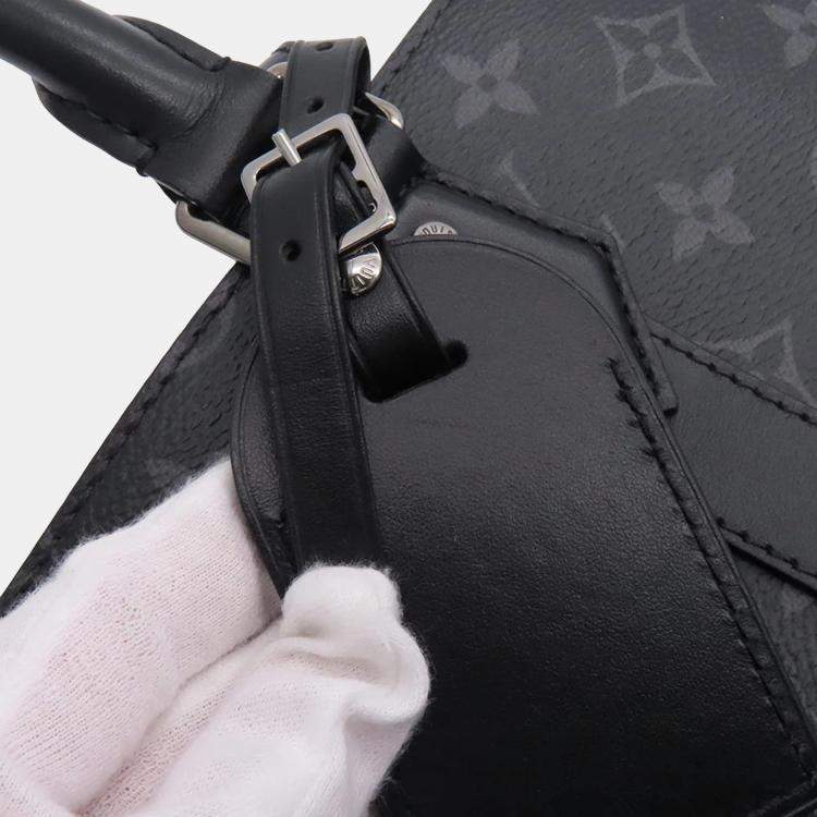 Pre Owned Louis Vuitton Sac Plat 24H Noir Monogram Eclipse