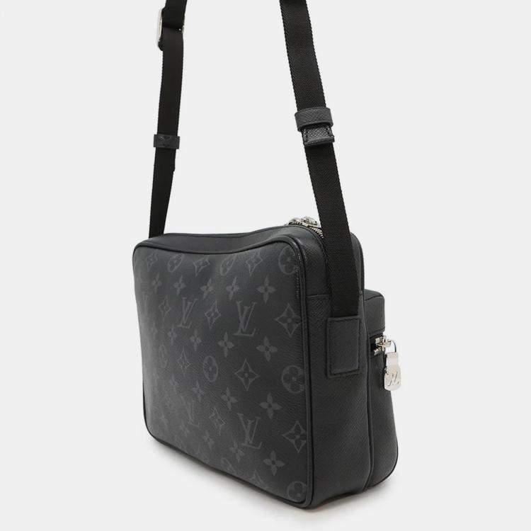Pre Owned Louis Vuitton Outdoor Messenger Noir Taiga Leather Monogram Eclipse Size Pm