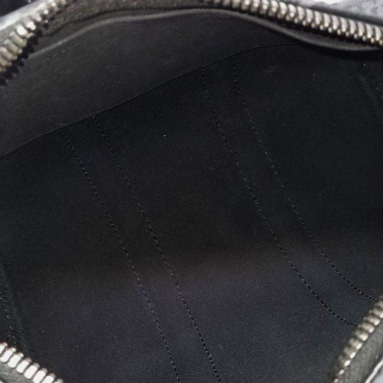 Pre Owned Louis Vuitton Black Coated Canvas and Leather Eclipse Bandouliere Keepall 25 Bag