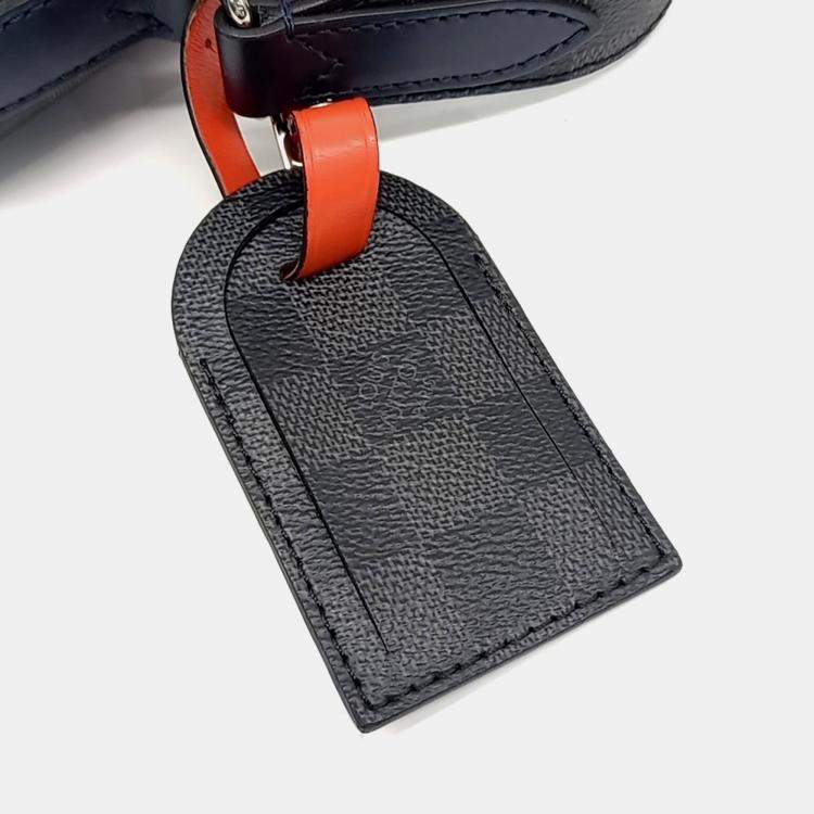 Pre Owned Louis Vuitton Black Navy Blue Epi Leather Neil Slim Messenger Bag