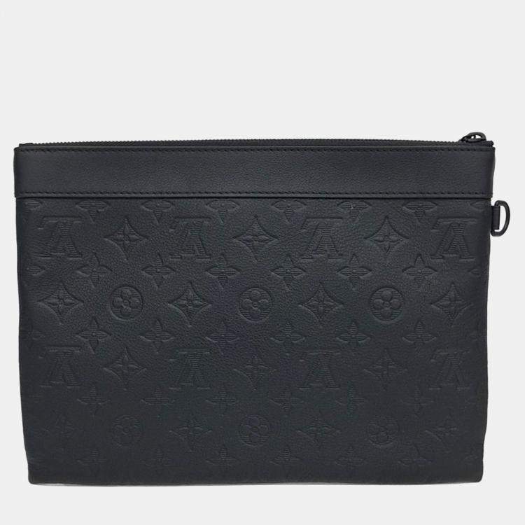 Pre Owned Louis Vuitton Black Leather Shadow Pochette Togo bag