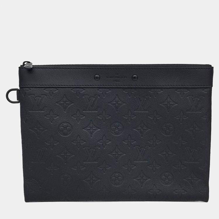 Pre Owned Louis Vuitton Black Leather Shadow Pochette Togo bag