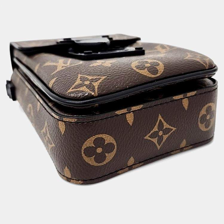 Pre Owned Louis Vuitton Brown PVC S-Lock Vertical Wearable Wallet