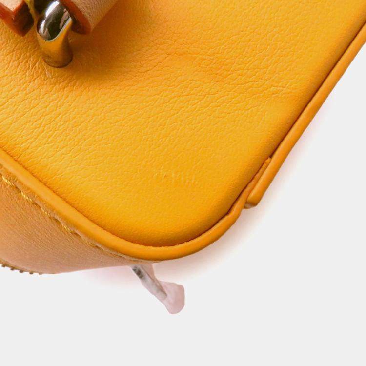 Pre Owned Louis Vuitton Vertical Box Trunk Saffron Yellow Cowhide Leather Shoulder Bag