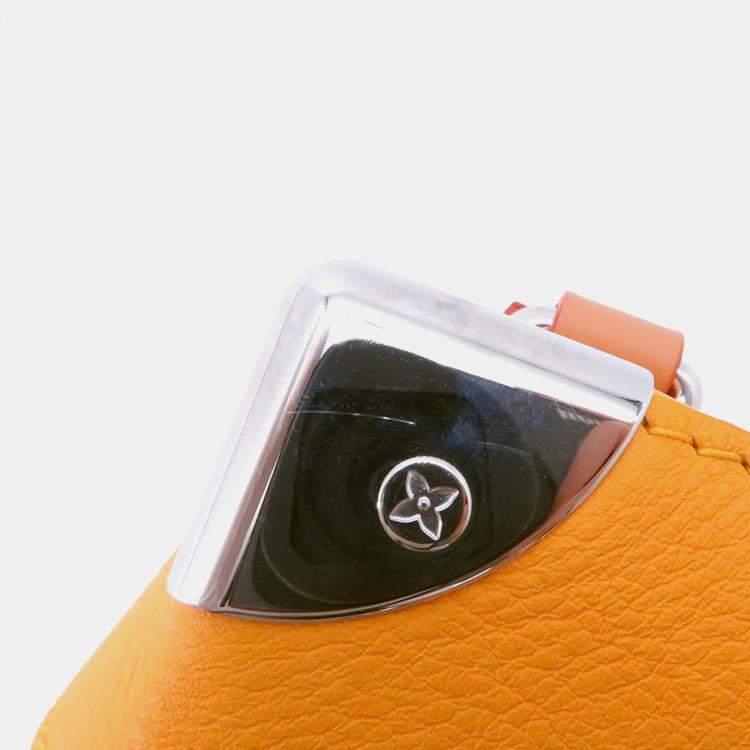 Pre Owned Louis Vuitton Vertical Box Trunk Saffron Yellow Cowhide Leather Shoulder Bag