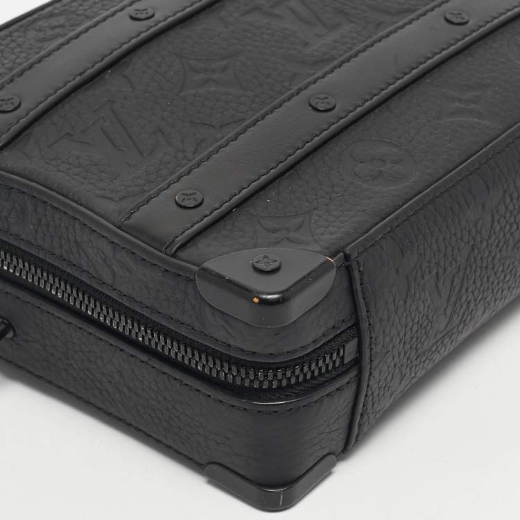 Pre Owned Louis Vuitton Black Taurillon Monogram Leather Handle Soft Trunk Bag