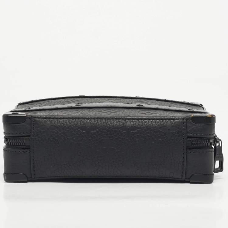 Pre Owned Louis Vuitton Black Taurillon Monogram Leather Handle Soft Trunk Bag