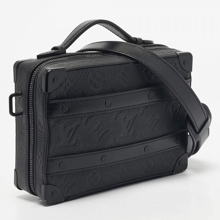 Pre Owned Louis Vuitton Black Taurillon Monogram Leather Handle Soft Trunk Bag