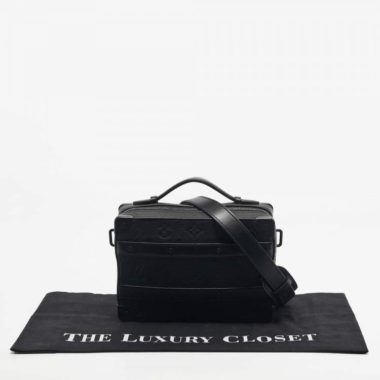 Pre Owned Louis Vuitton Black Taurillon Monogram Leather Handle Soft Trunk Bag