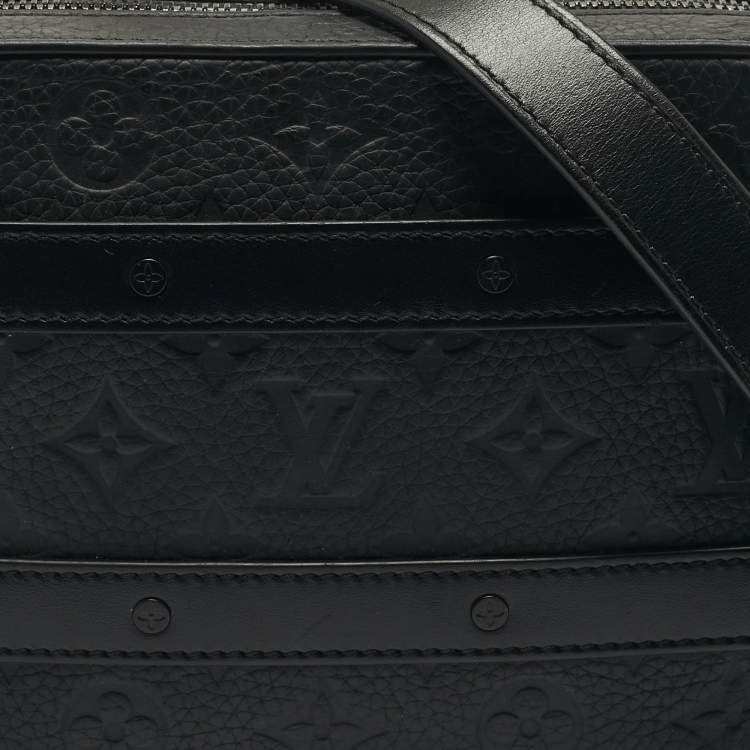 Pre Owned Louis Vuitton Black Taurillon Monogram Leather Handle Soft Trunk Bag