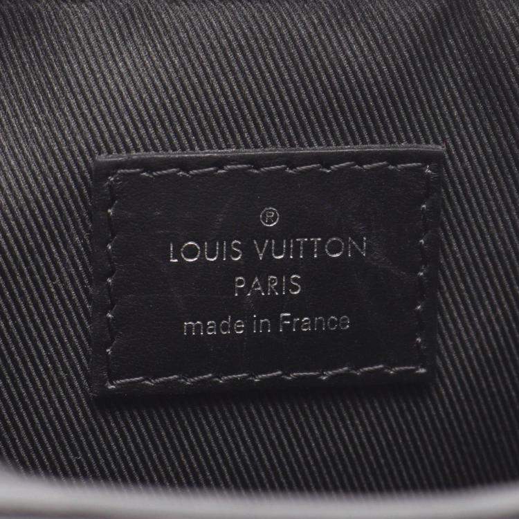 Pre Owned Louis Vuitton Nano Porte Documents Monogram Eclipse Black Canvas Leather Handbag