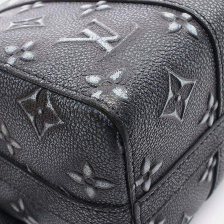 Pre Owned Louis Vuitton City Keepall Gray Monogram Charcoal Leather Shoulder Bag