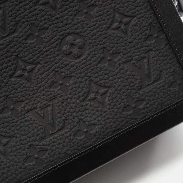 Pre Owned Louis Vuitton Soft Trunk Black Monogram Taurillon Leather Shoulder Bag
