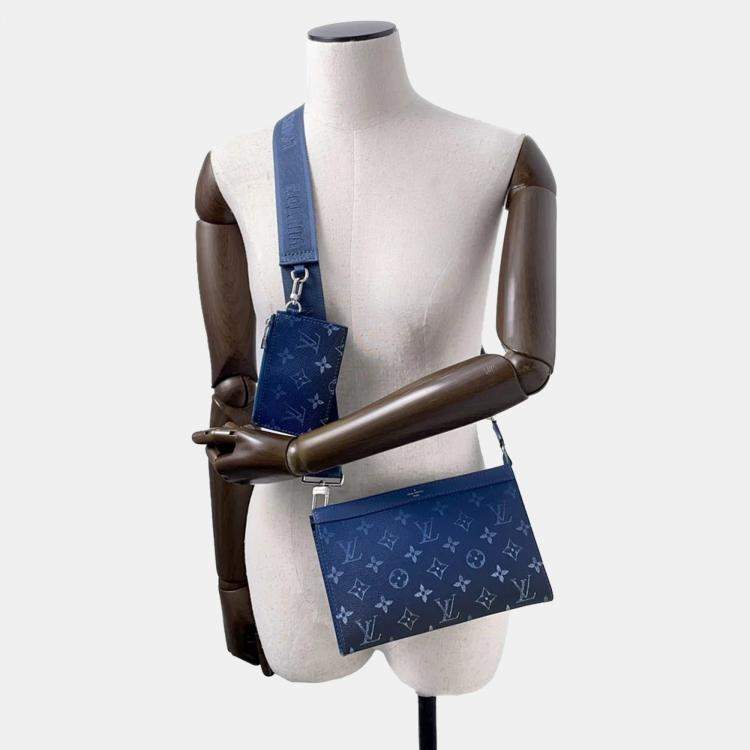 Pre Owned Louis Vuitton Gaston Wearable Wallet Navy Blue Monogram/Gradient