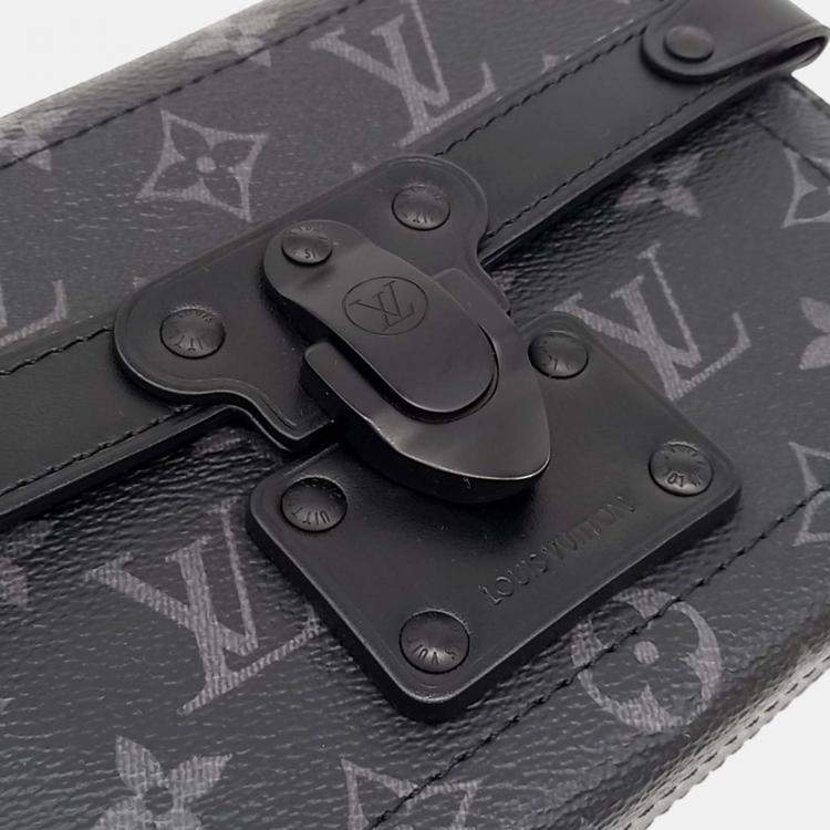 Pre Owned Louis Vuitton Black Coated Canvas Eclipse Soul Trunk Bag
