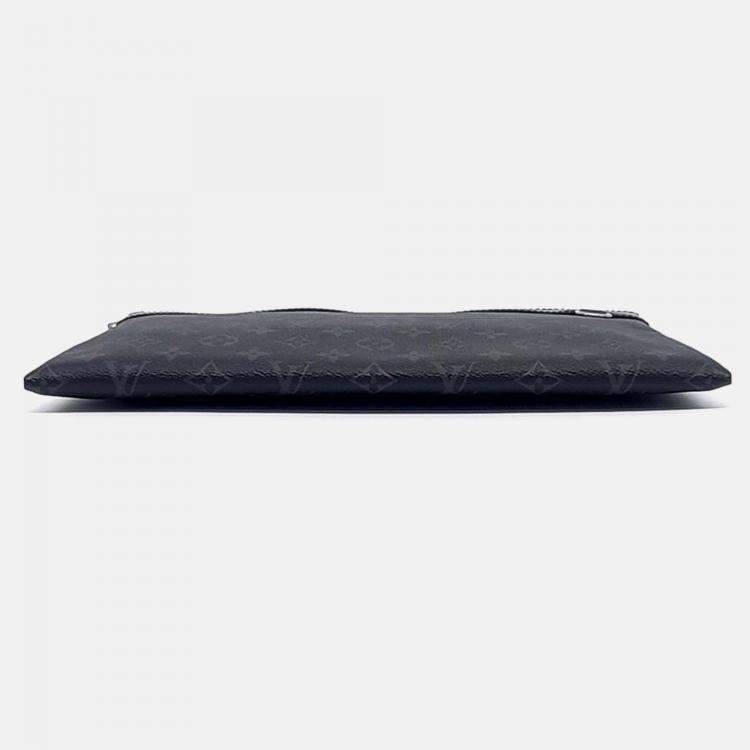 Pre Owned Louis Vuitton Black Canvas Eclipse Pochette Clutch
