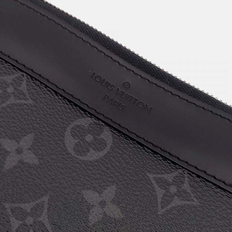 Pre Owned Louis Vuitton Black Canvas Eclipse Pochette Clutch