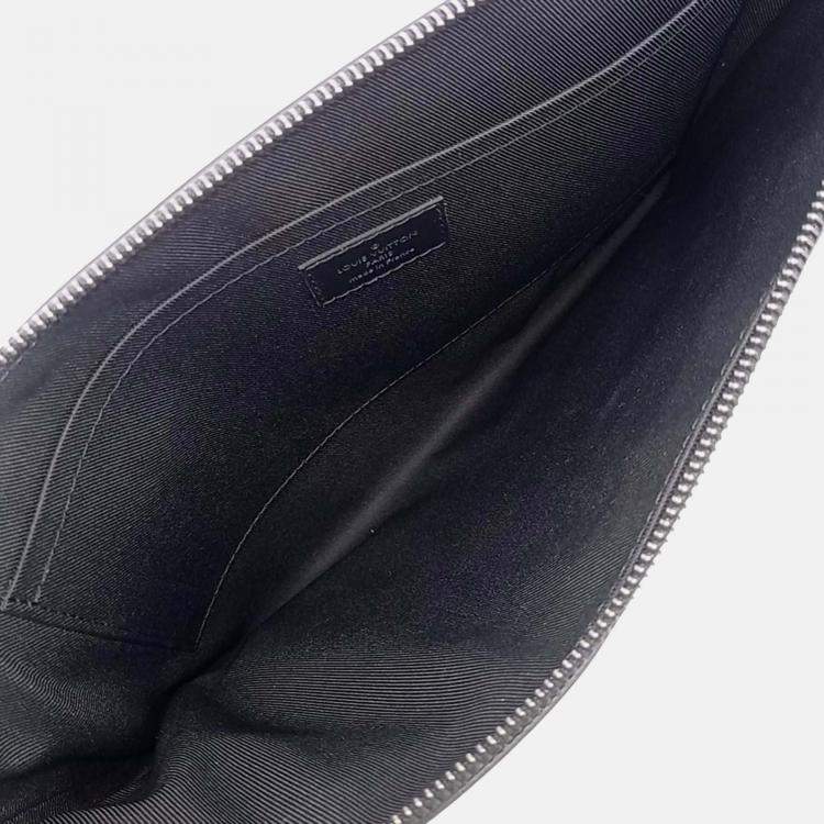 Pre Owned Louis Vuitton Black Canvas Eclipse Pochette Clutch