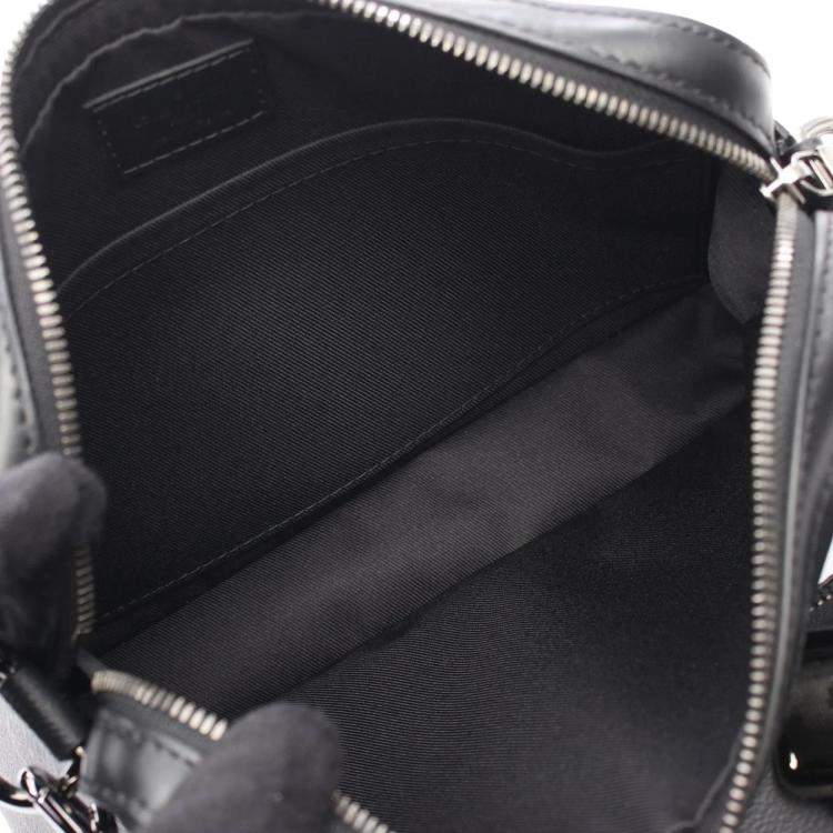 Pre Owned Louis Vuitton Trio Monogram Eclipse Black Grey Coated Canvas Leather Shoulder Bag