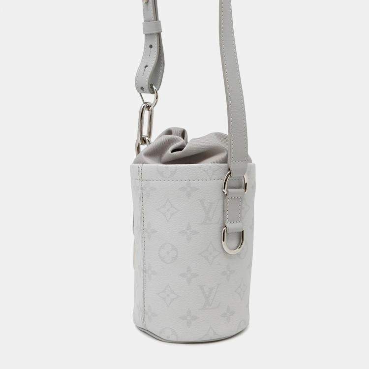 Pre Owned Louis Vuitton Chalk Nano Gray Monogram Handbag