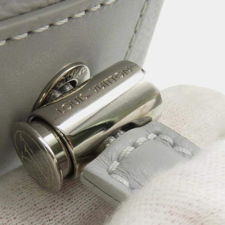 Pre Owned Louis Vuitton Chalk Nano Gray Monogram Handbag