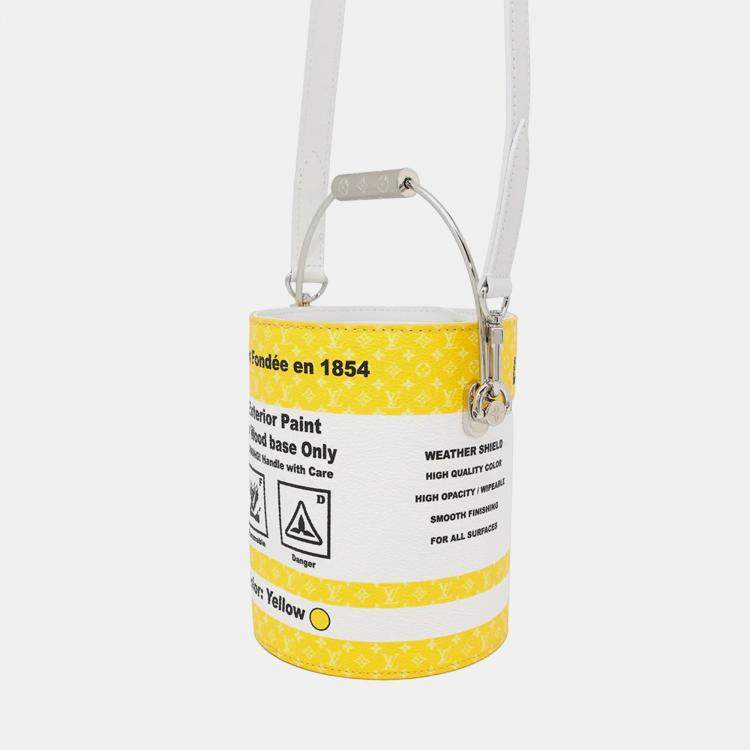 Pre Owned Louis Vuitton Paint Can Yellow Canvas Leather Handbag