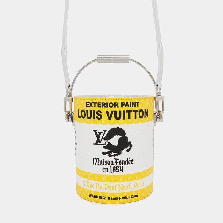 Pre Owned Louis Vuitton Paint Can Yellow Canvas Leather Handbag
