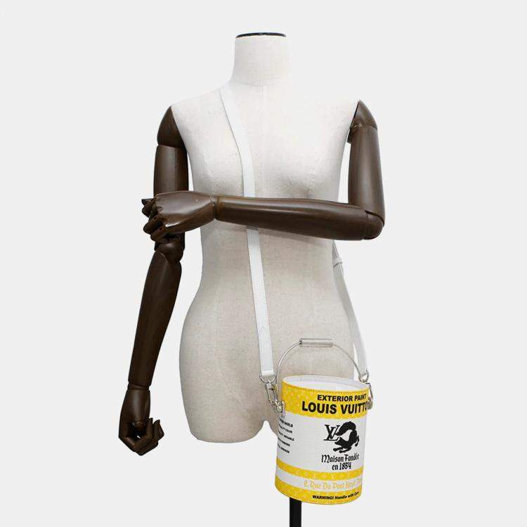 Pre Owned Louis Vuitton Paint Can Yellow Canvas Leather Handbag