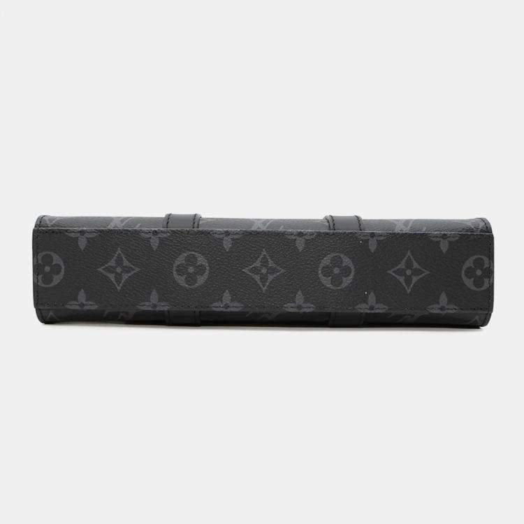 Pre Owned Louis Vuitton Sac Plat Noir Monogram Eclipse Handbag