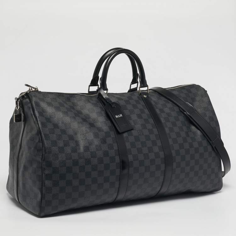 Pre Owned Louis Vuitton Damier Graphite Canvas Keepall Bandouliere 55 Bag