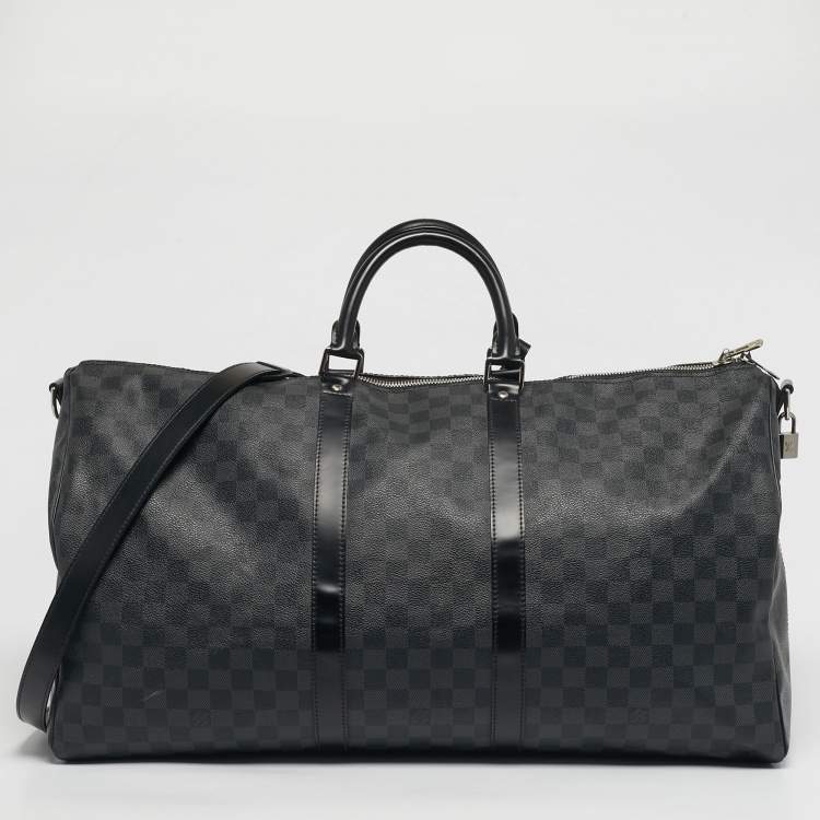 Pre Owned Louis Vuitton Damier Graphite Canvas Keepall Bandouliere 55 Bag