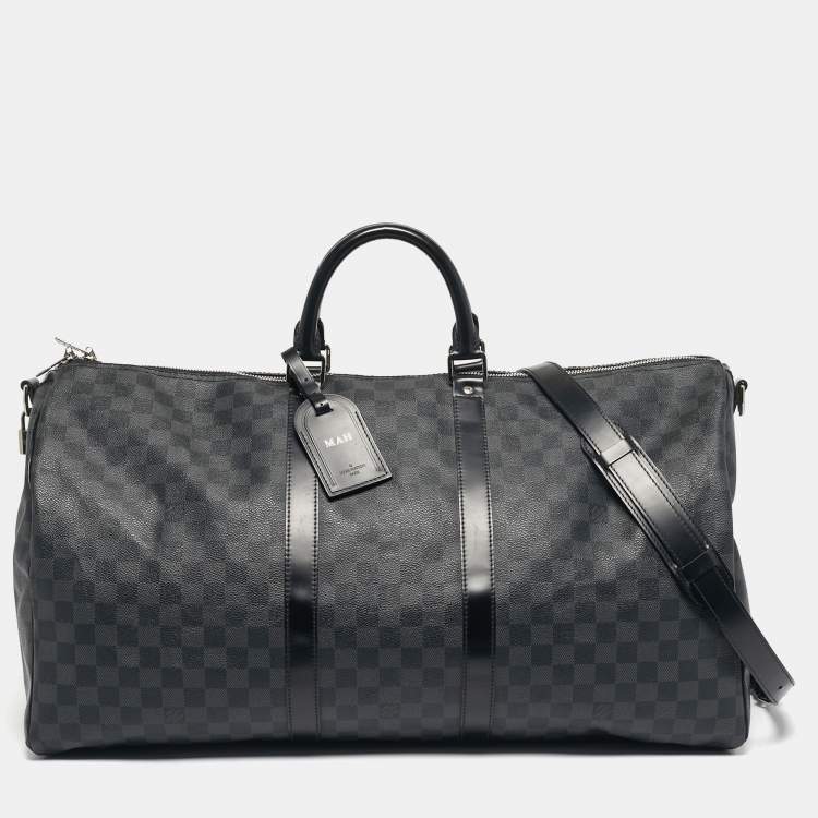 Pre Owned Louis Vuitton Damier Graphite Canvas Keepall Bandouliere 55 Bag