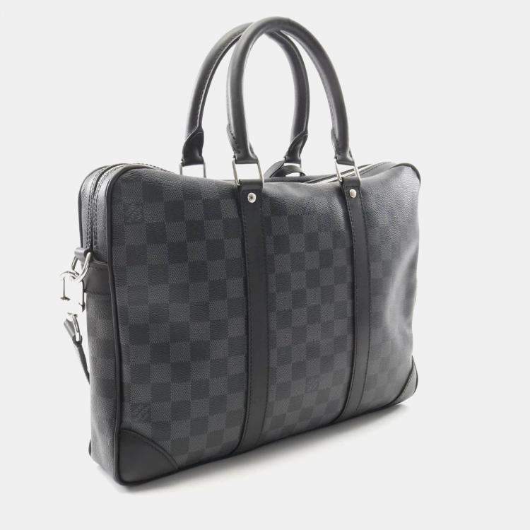 Pre Owned Louis Vuitton Porte Document Voyage Black Damier Graphite Coated Canvas Briefcase Bag