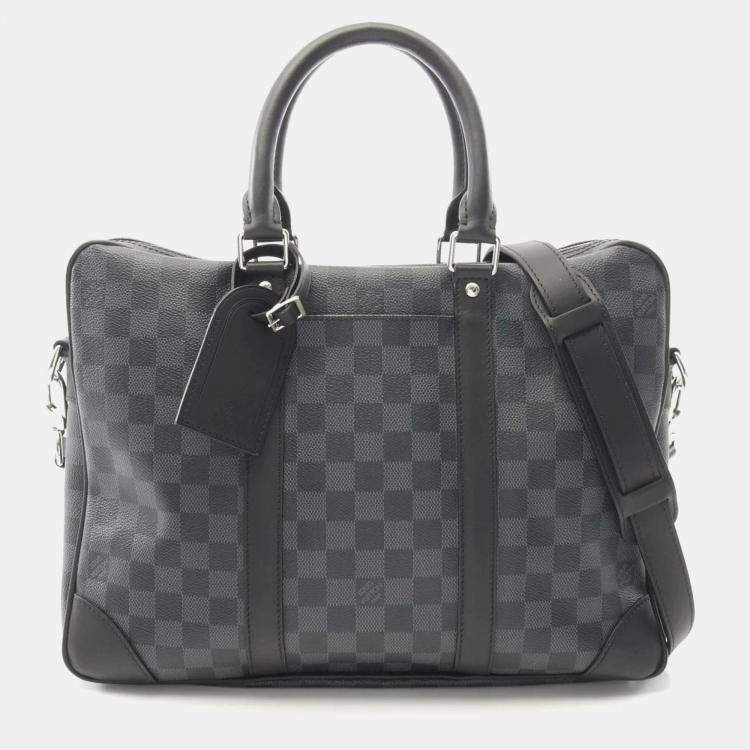 Pre Owned Louis Vuitton Porte Document Voyage Black Damier Graphite Coated Canvas Briefcase Bag