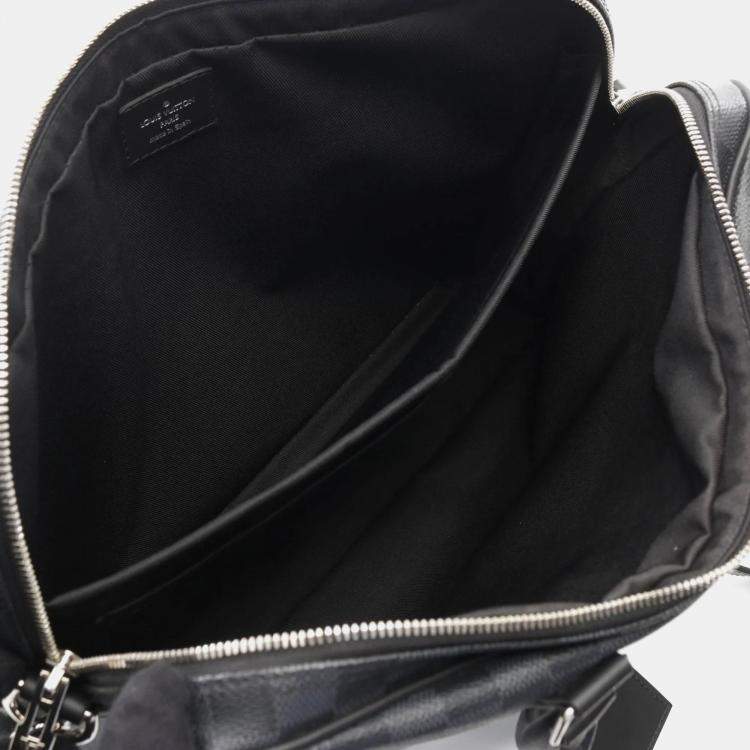 Pre Owned Louis Vuitton Porte Document Voyage Black Damier Graphite Coated Canvas Briefcase Bag