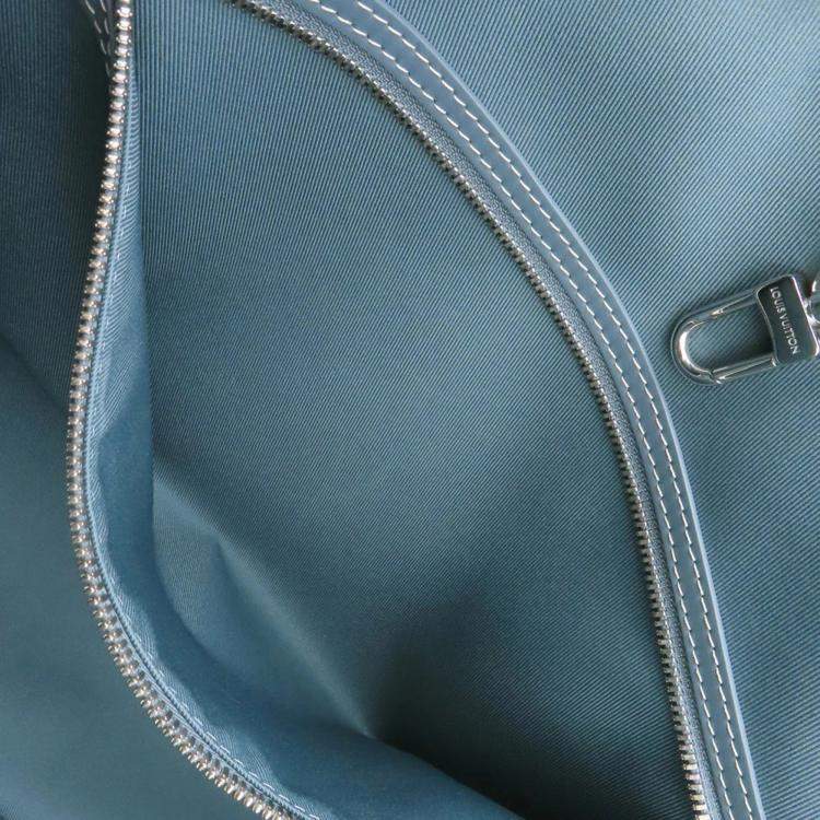 Pre Owned Louis Vuitton Weekend Blue Monogram Washed Denim Tote Bag