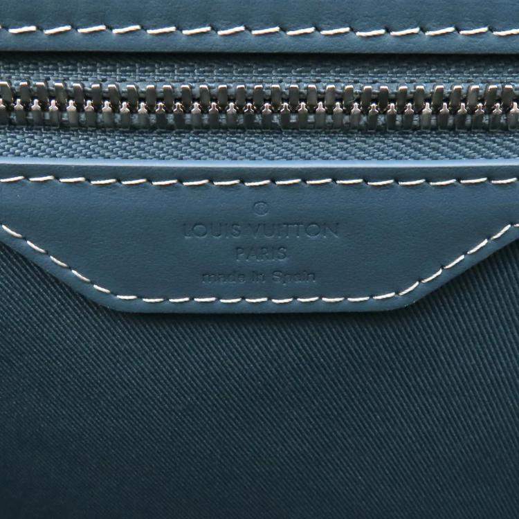 Pre Owned Louis Vuitton Weekend Blue Monogram Washed Denim Tote Bag