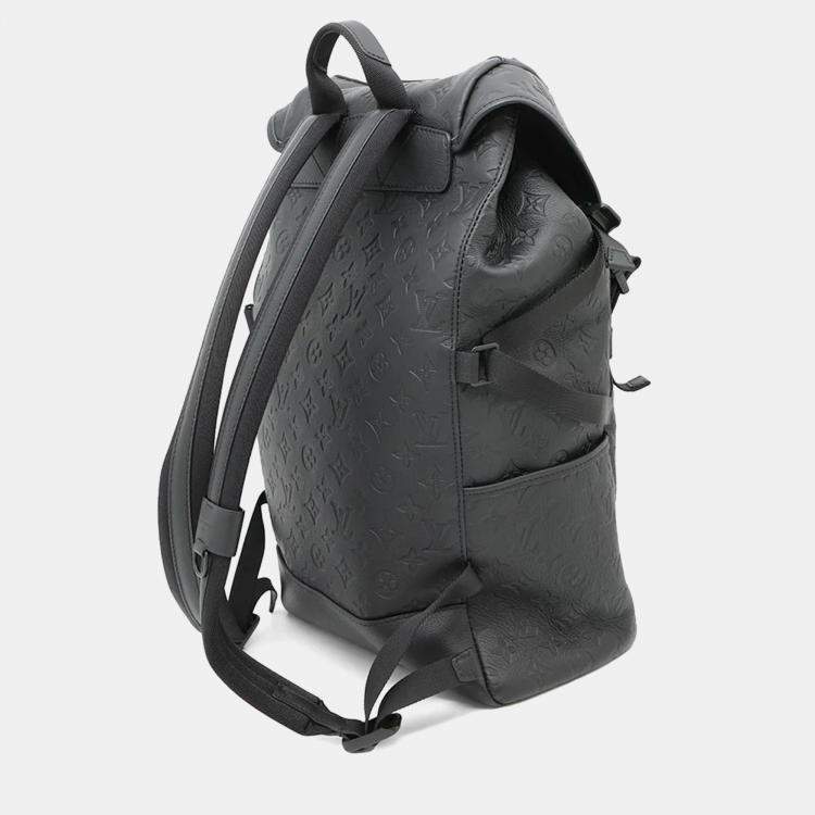 Pre Owned Louis Vuitton Good Away Black Monogram Shadow Leather Backpack
