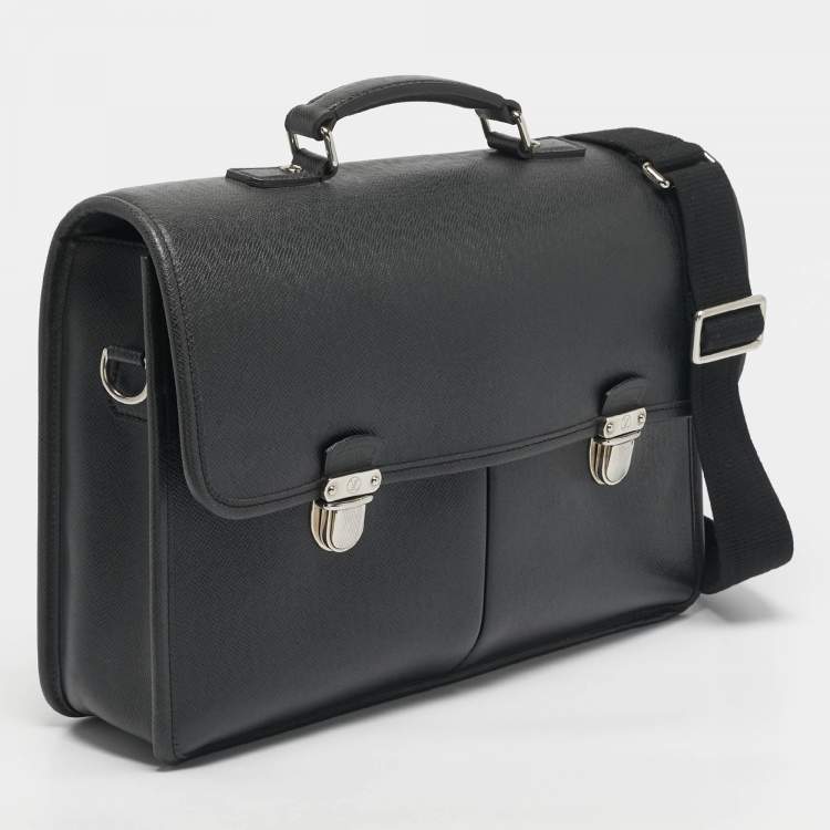 Pre Owned Louis Vuitton Black Taiga Leather Alexei Messenger Bag