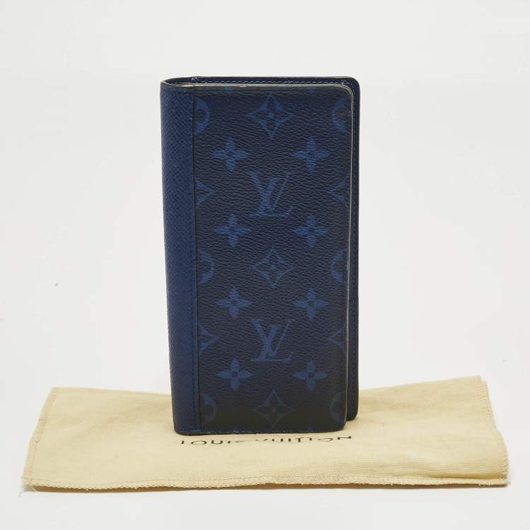Pre Owned Louis Vuitton Cobalt Monogram Canvas Brazza Wallet
