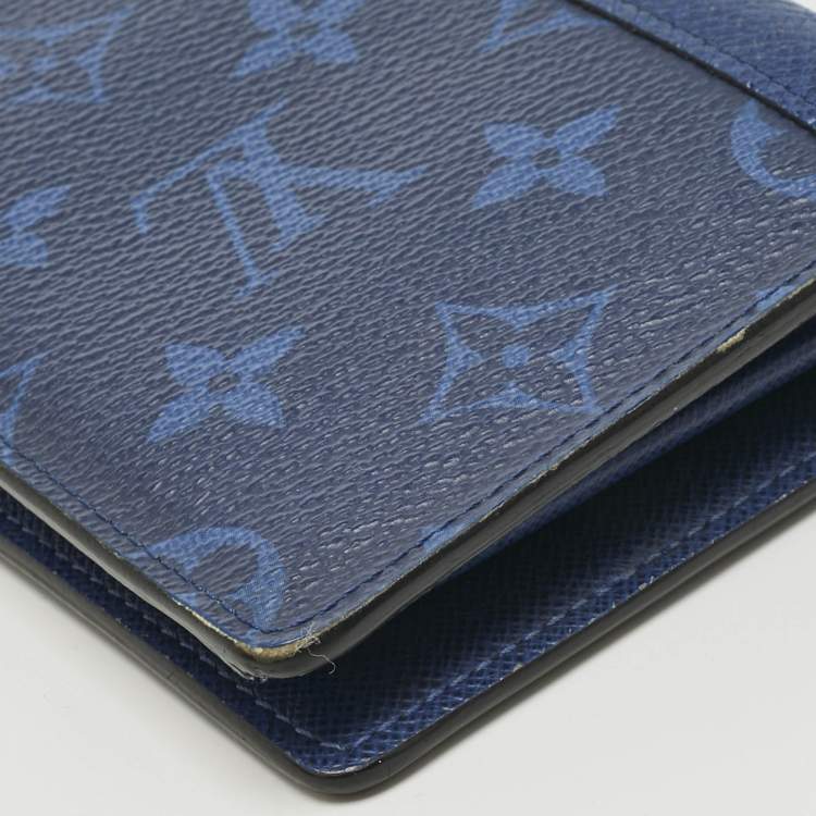 Pre Owned Louis Vuitton Cobalt Monogram Canvas Brazza Wallet