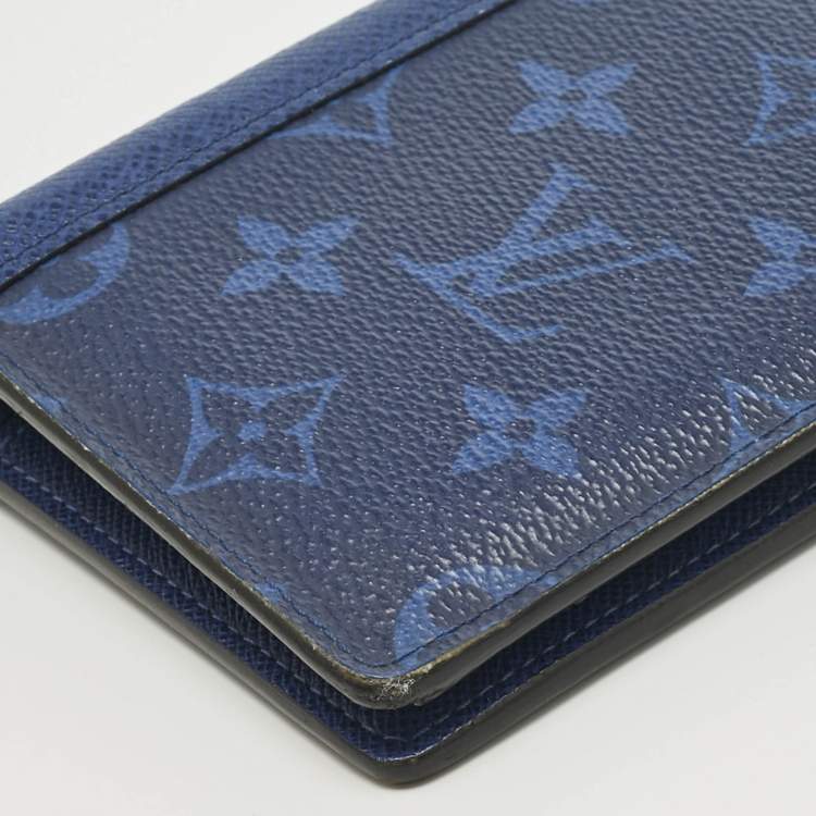 Pre Owned Louis Vuitton Cobalt Monogram Canvas Brazza Wallet