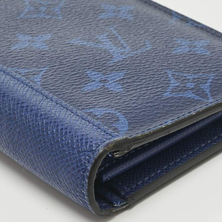 Pre Owned Louis Vuitton Cobalt Monogram Canvas Brazza Wallet