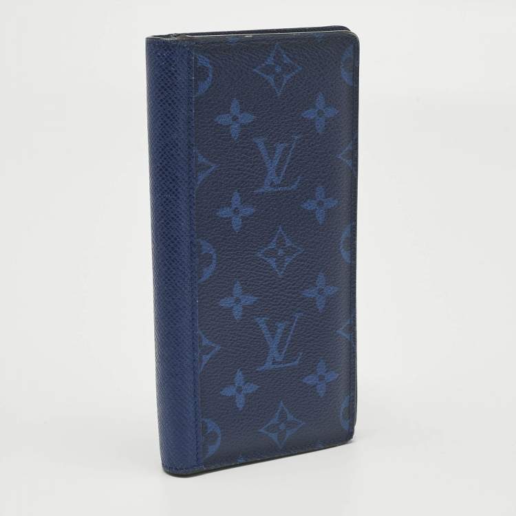 Pre Owned Louis Vuitton Cobalt Monogram Canvas Brazza Wallet