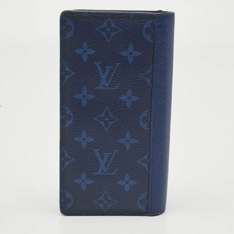 Pre Owned Louis Vuitton Cobalt Monogram Canvas Brazza Wallet
